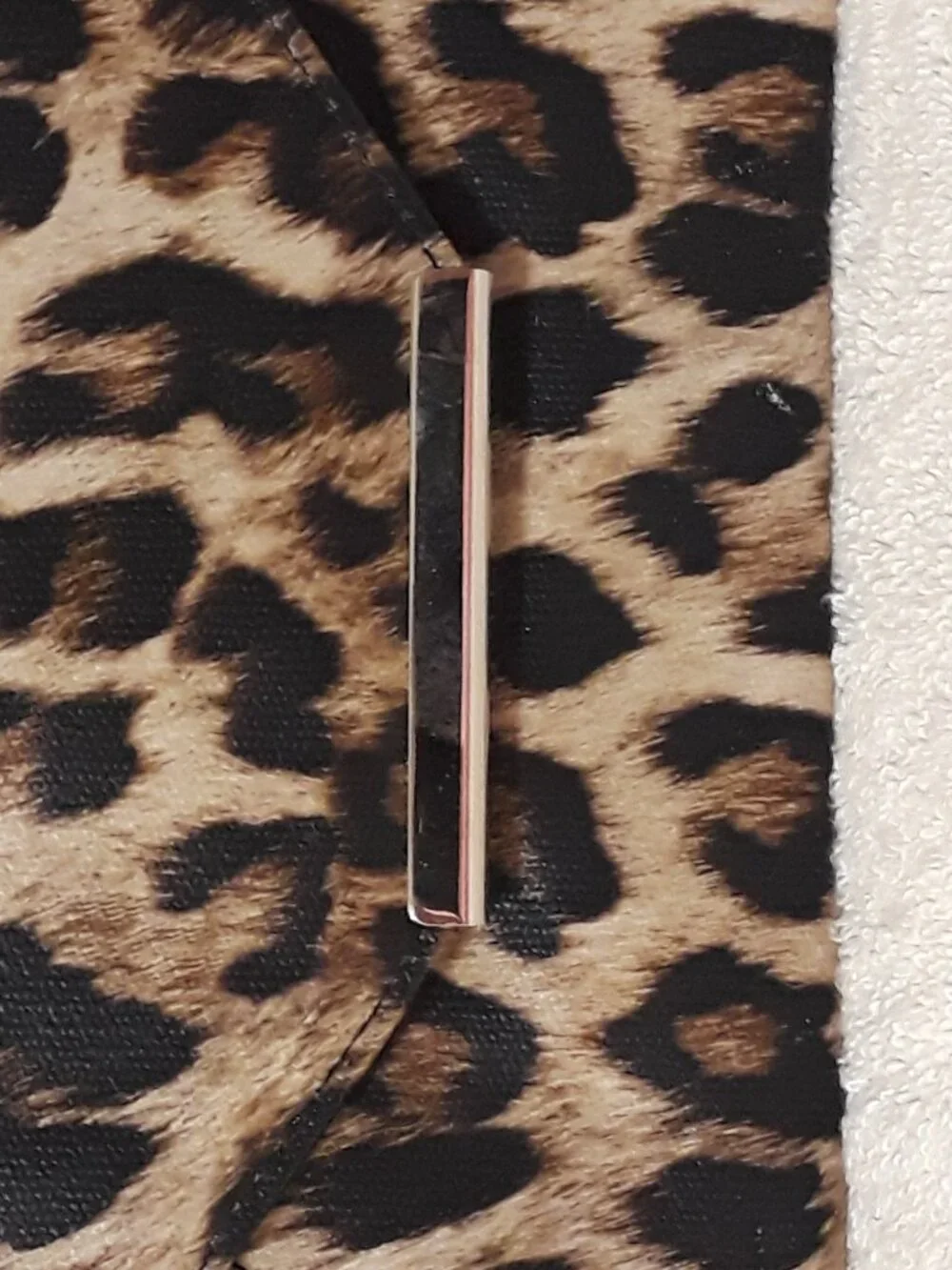 Style & Co Leopard Print Envelope Clutch/Bag Faux-Leather Gold-tone Bar SnapFlap